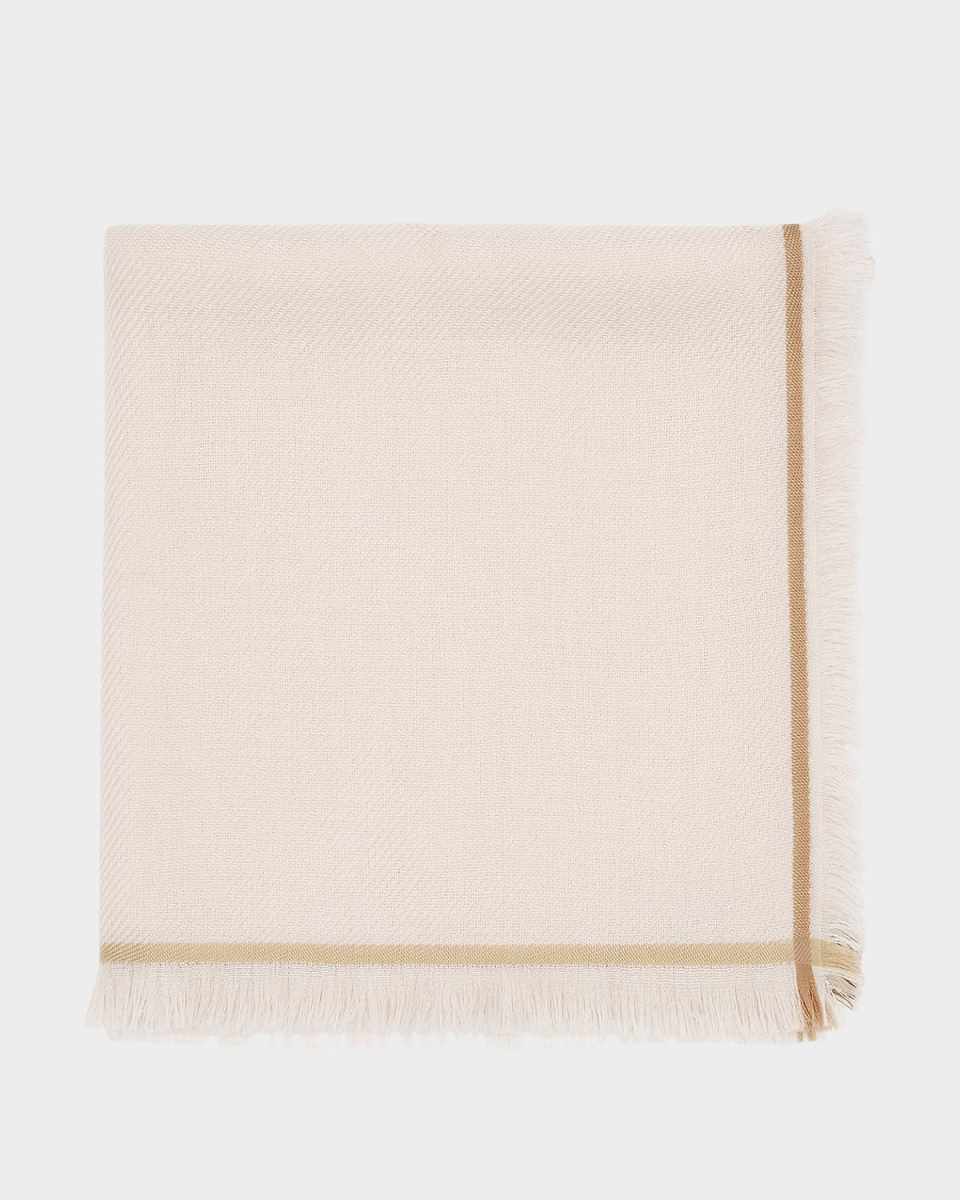 Cashmere Striped Trim Scarf